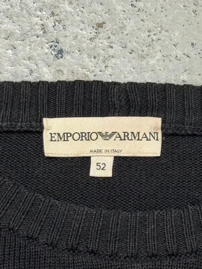 SS2005 Emporio Armani Black Contemporary Lined Sweater URMDXMn 5