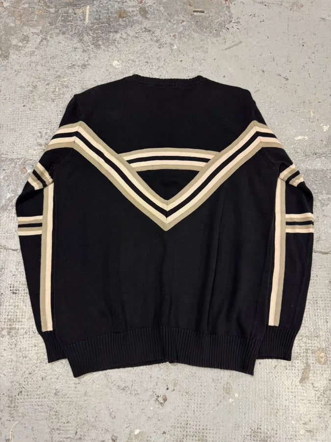 SS2005 Emporio Armani Black Contemporary Lined Sweater URMDXMn 6