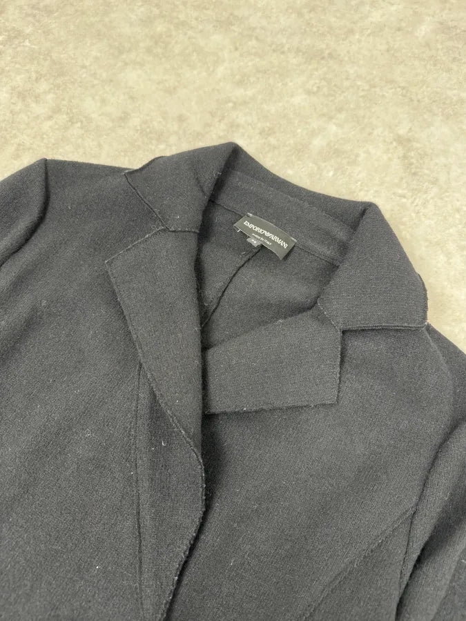 2000s Emporio Armani Black Flower Sleeves Blazer Jacket snRBBRB 4