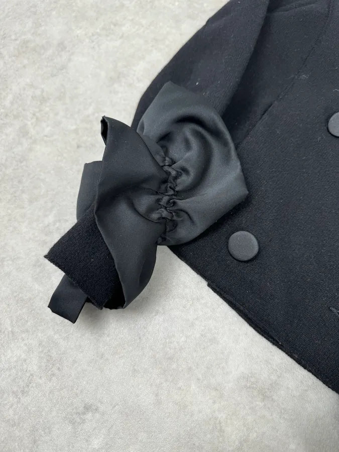 2000s Emporio Armani Black Flower Sleeves Blazer Jacket snRBBRB 5