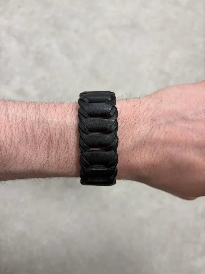 2010s Emporio Armani Black Leather Bracelet ALlZgHu 2