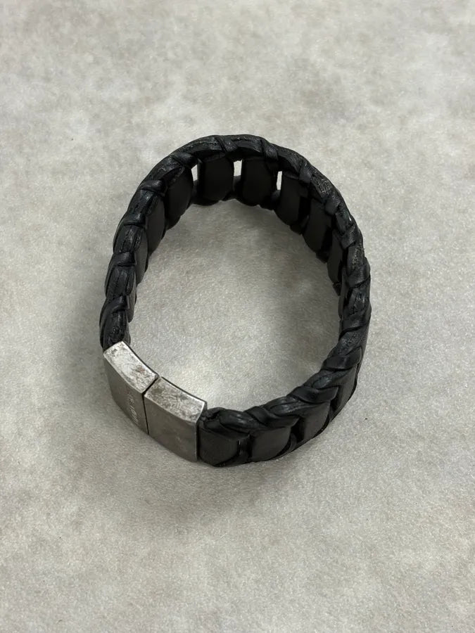 2010s Emporio Armani Black Leather Bracelet ALlZgHu 5