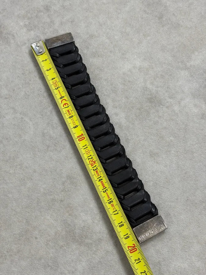 2010s Emporio Armani Black Leather Bracelet ALlZgHu 7