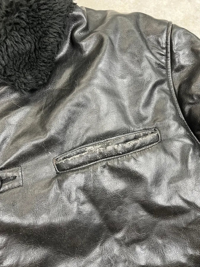 2000s Armani Black Faux Leather Long Coat wNCuxFw 10