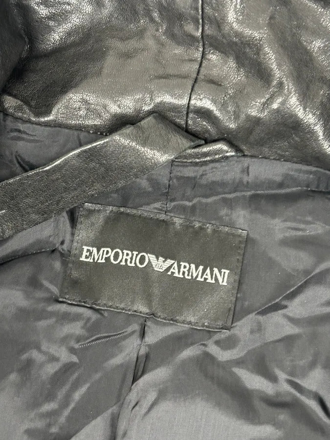 AW2007 Emporio Armani Multi-Pocket Black Leather Jacket  hdgVWOi 10