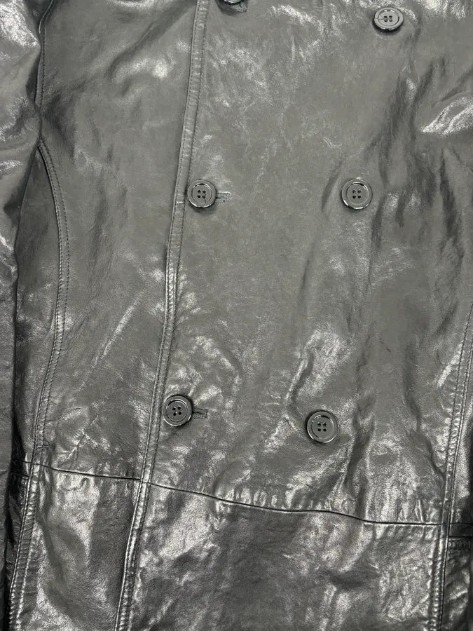 AW2007 Emporio Armani Multi-Pocket Black Leather Jacket  hdgVWOi 9