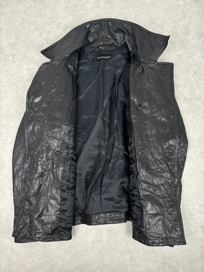AW2007 Emporio Armani Multi-Pocket Black Leather Jacket  hdgVWOi 6