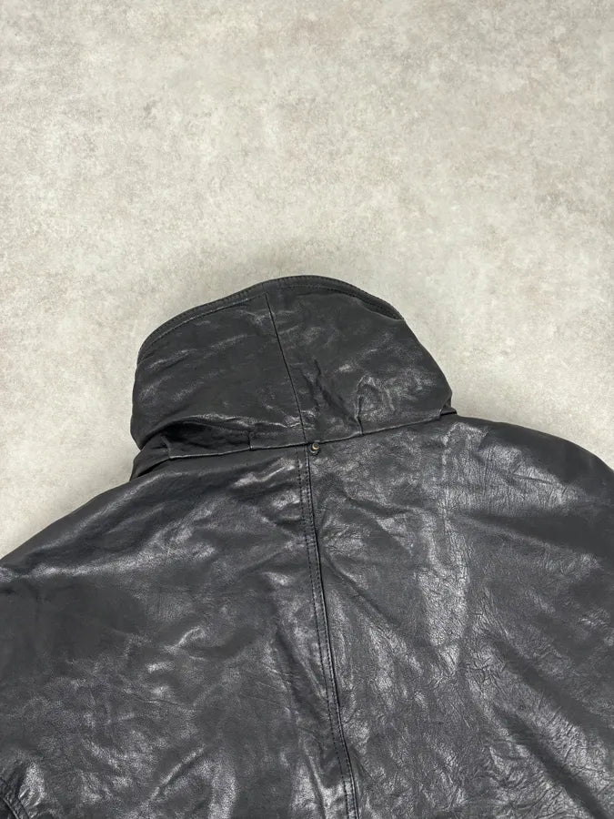 AW2007 Emporio Armani Multi-Pocket Black Leather Jacket  hdgVWOi 5