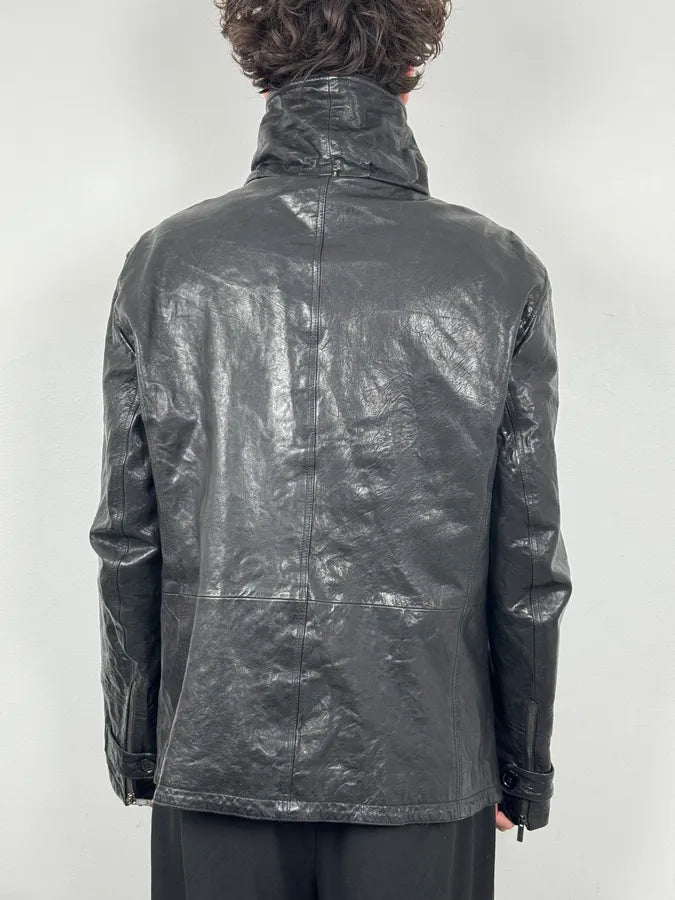 AW2007 Emporio Armani Multi-Pocket Black Leather Jacket  hdgVWOi 2