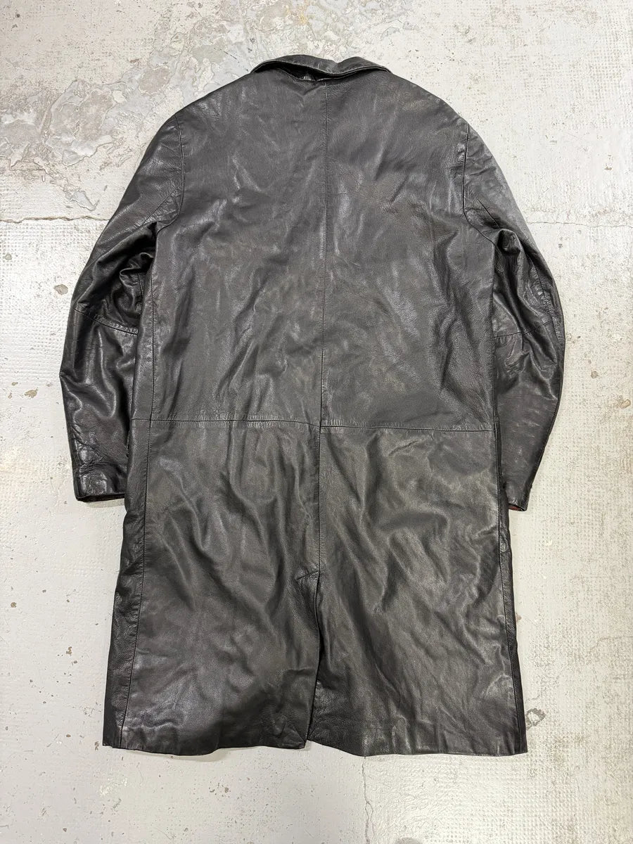 2000s Emporio Armani Black Long Premium Lamb Leather Jacket jGWPXmm 3