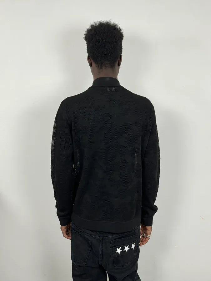 2000s Emporio Armani Black Mesh Camo Bomber Jacket zDNEJKs 2