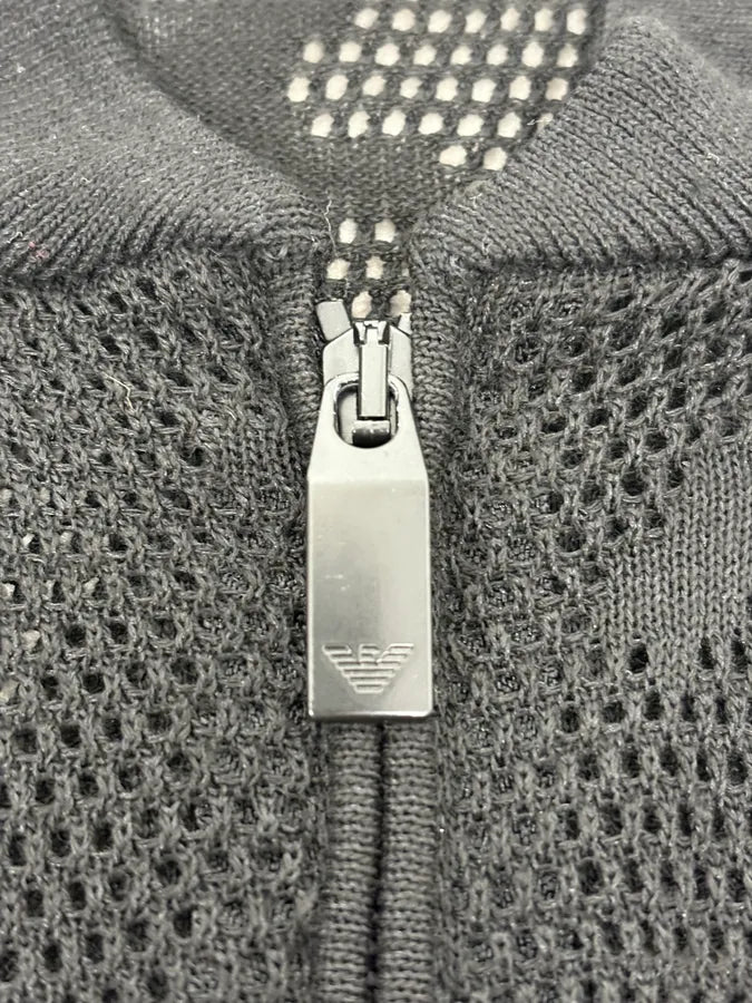 2000s Emporio Armani Black Mesh Camo Bomber Jacket zDNEJKs 8