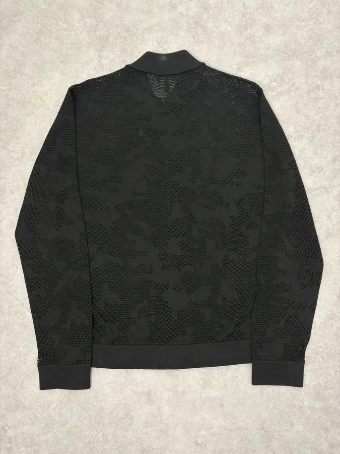 2000s Emporio Armani Black Mesh Camo Bomber Jacket zDNEJKs 5