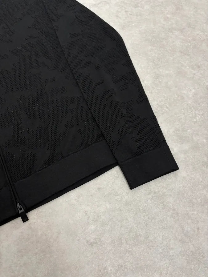 2000s Emporio Armani Black Mesh Camo Bomber Jacket zDNEJKs 4