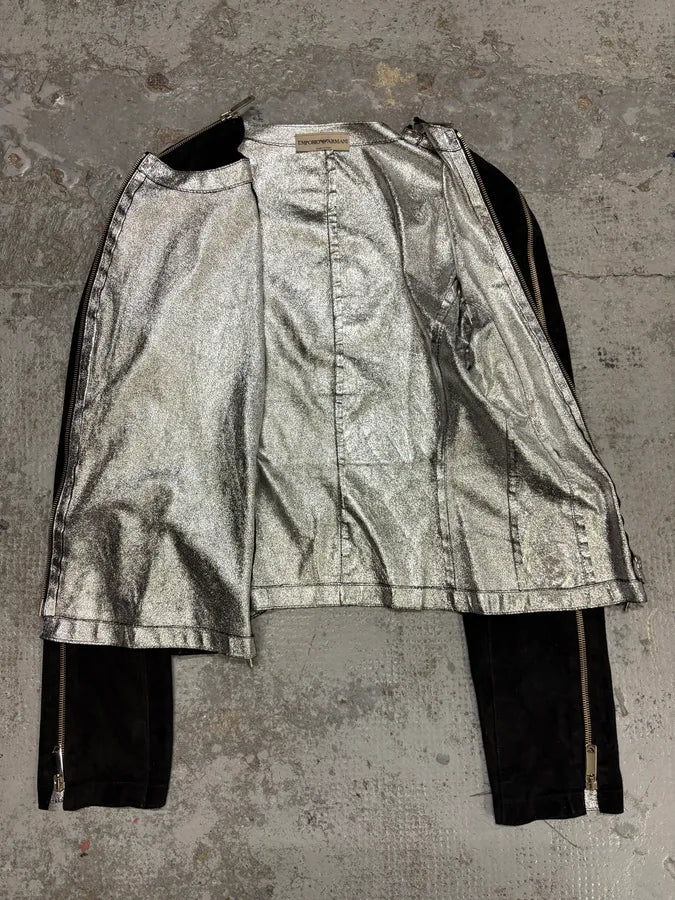 AW2003 Emporio Armani Black Multi Full Zips Jacket FEgFtae 7