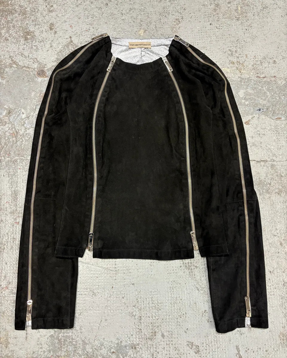 AW2003 Emporio Armani Black Multi Full Zips Jacket FEgFtae 0