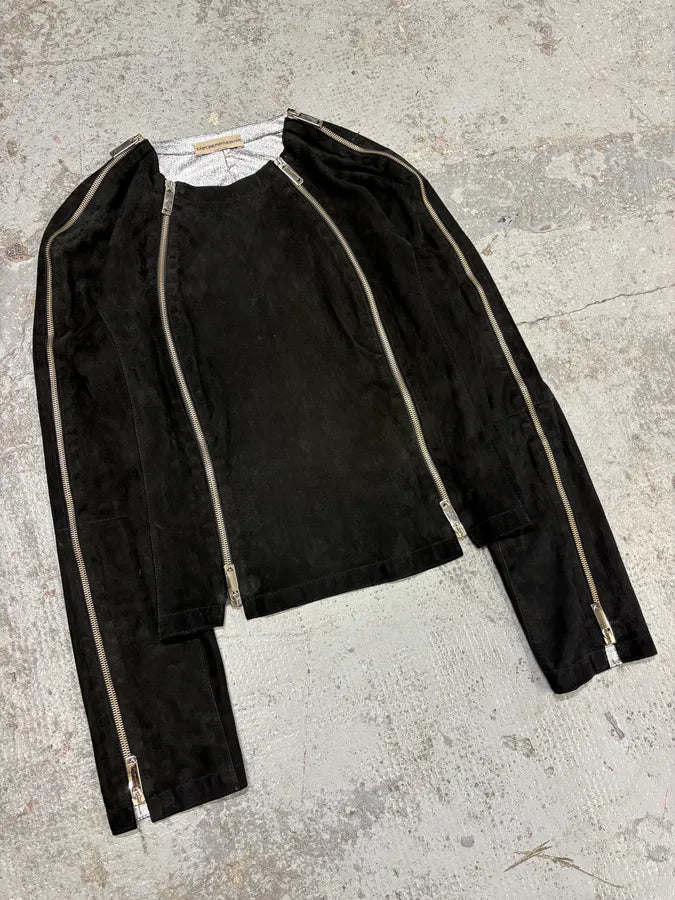 AW2003 Emporio Armani Black Multi Full Zips Jacket FEgFtae 4