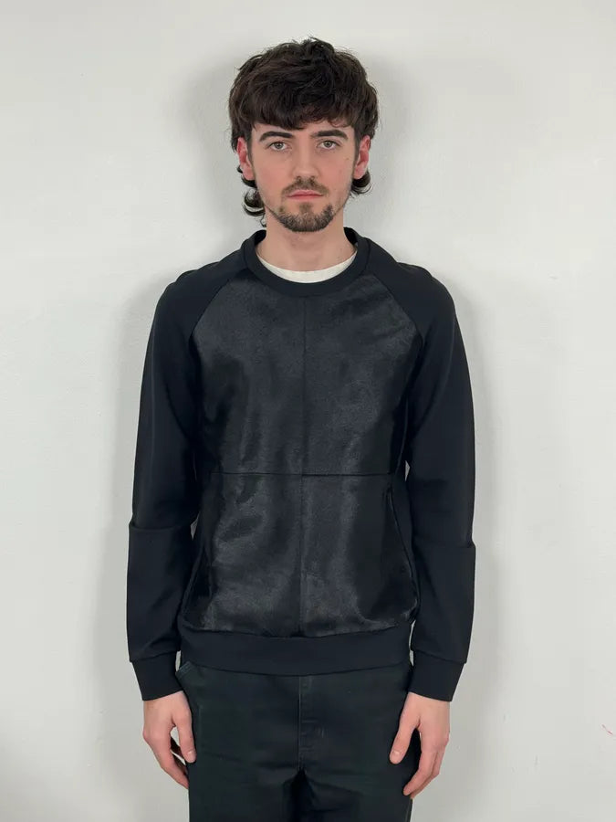 2010s Emporio Armani Black Pony Hair Wool Sweater DVjfLTY 1