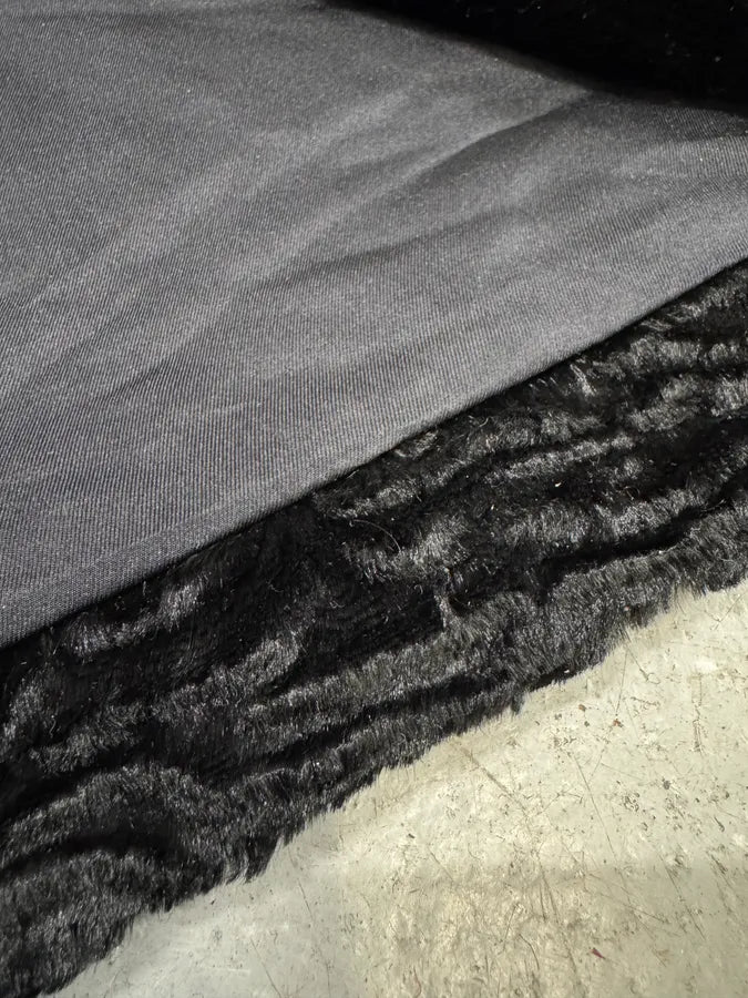 2000s Emporio Armani Black Silk Hybrid Scarf AarolTo 4