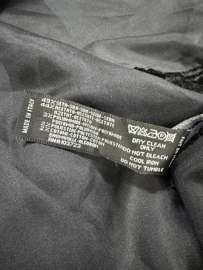 2000s Emporio Armani Black Silk Hybrid Scarf AarolTo 7