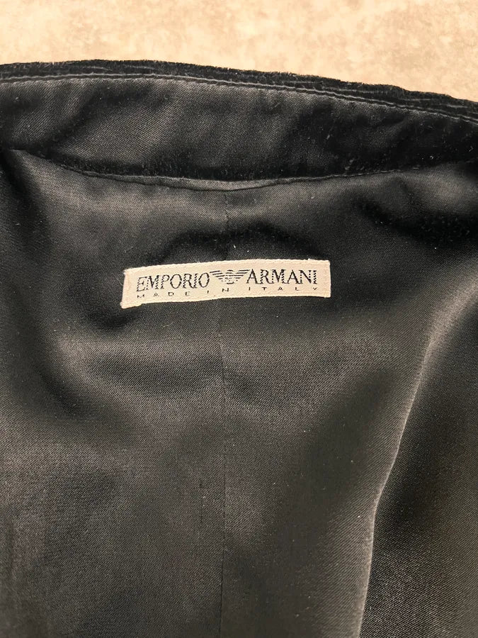 2000s Emporio Armani Black Velvet Vest Ieaycgy 8