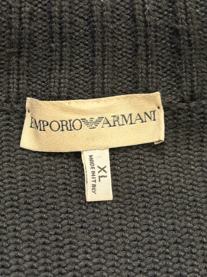 2000s Emporio Armani Black Wool Leather Hybrid Jacket txcuQNj 10