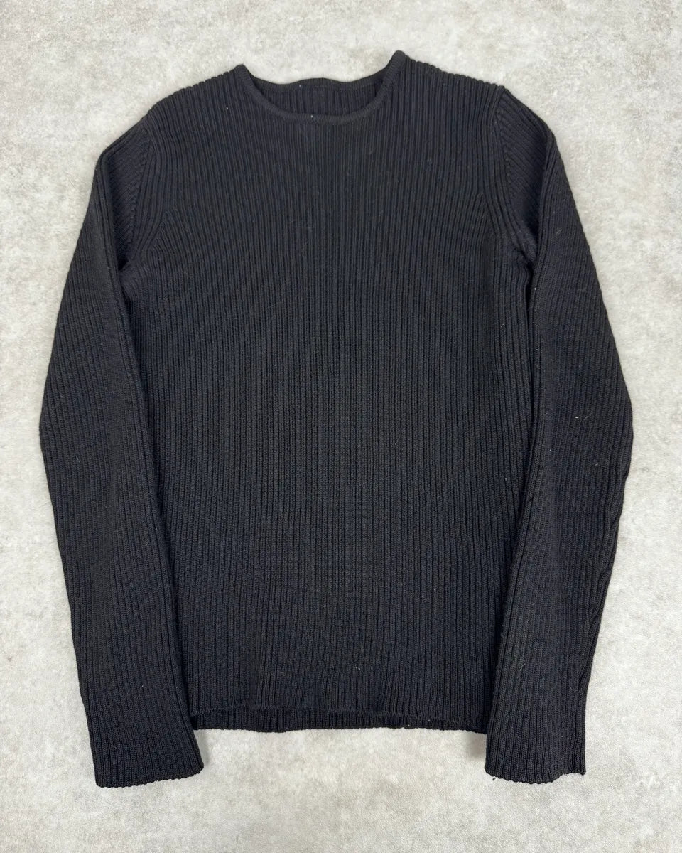 2000s Emporio Armani Black Wool Zip Sweater lTWakPM 0