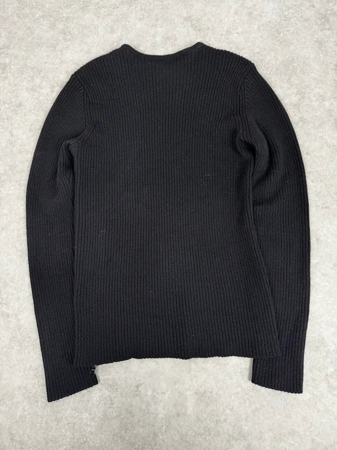 2000s Emporio Armani Black Wool Zip Sweater lTWakPM 4