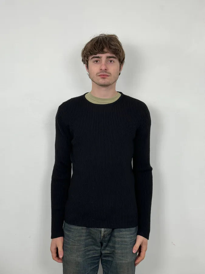 2000s Emporio Armani Black Wool Zip Sweater lTWakPM 1