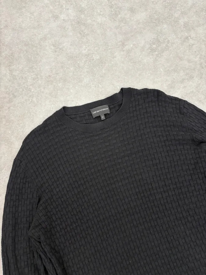 2000s Emporio Armani Black Woven Wool Sweater ENPhhci 4