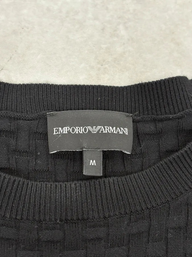 2000s Emporio Armani Black Woven Wool Sweater ENPhhci 7
