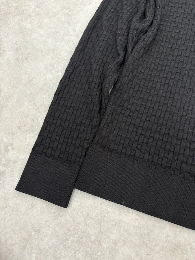 2000s Emporio Armani Black Woven Wool Sweater ENPhhci 6