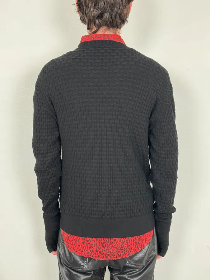 2000s Emporio Armani Black Woven Wool Sweater ENPhhci 2
