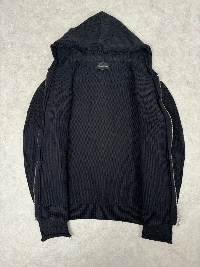AW2007 Emporio Armani Black Zip-Up Hooded Sweater mimKExM 6