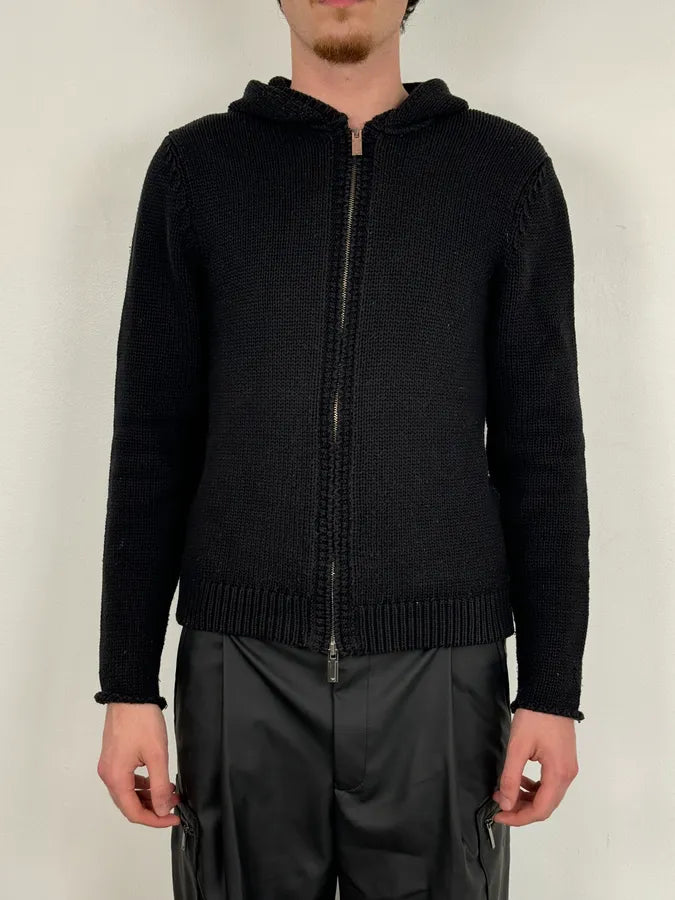 AW2007 Emporio Armani Black Zip-Up Hooded Sweater mimKExM 1