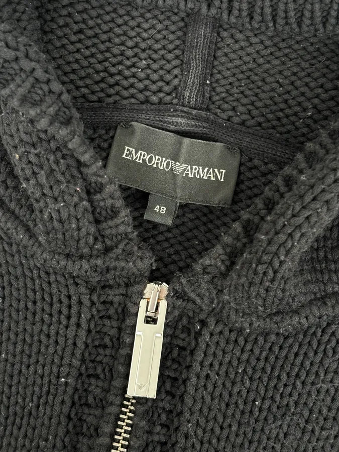 AW2007 Emporio Armani Black Zip-Up Hooded Sweater mimKExM 8