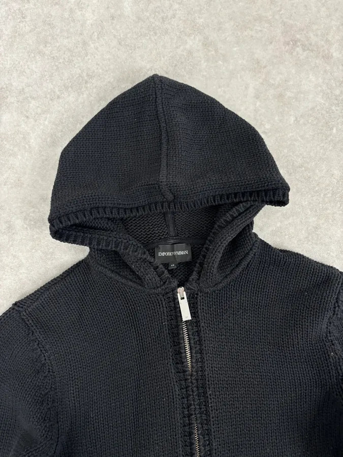 AW2007 Emporio Armani Black Zip-Up Hooded Sweater mimKExM 3