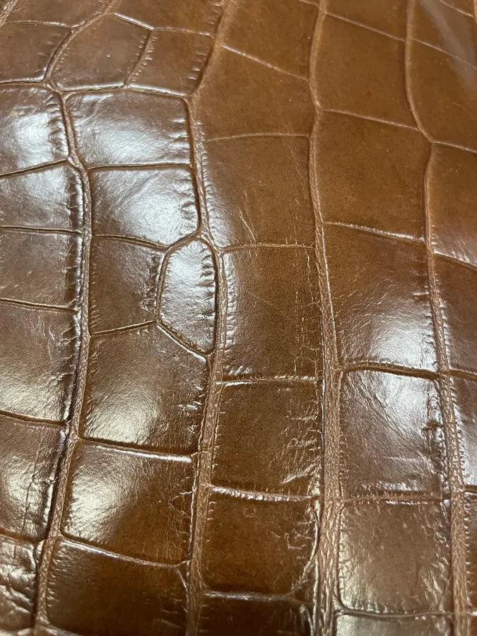 2000s Emporio Armani Brown Crocodile Effect Leather Handle Bag (OS) MMvjKjq 8