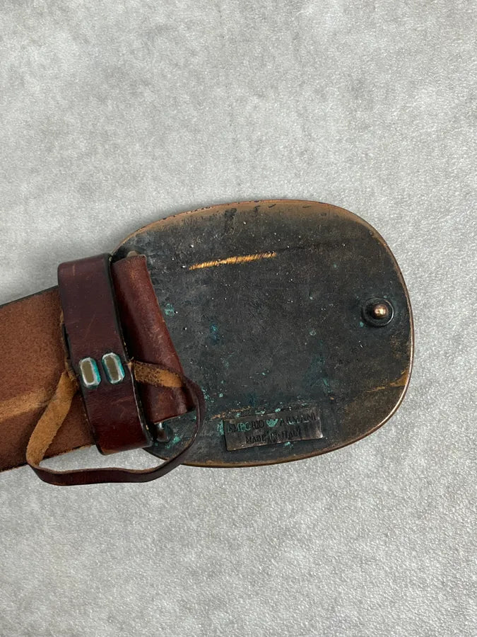 2000s Emporio Armani Brown Leather Belt ECgcBym 6