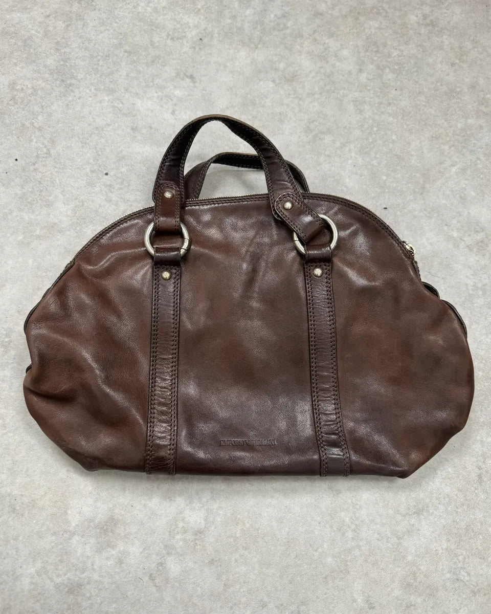 2000s Emporio Armani Brown Leather Handle Bag mjHzbFE 0