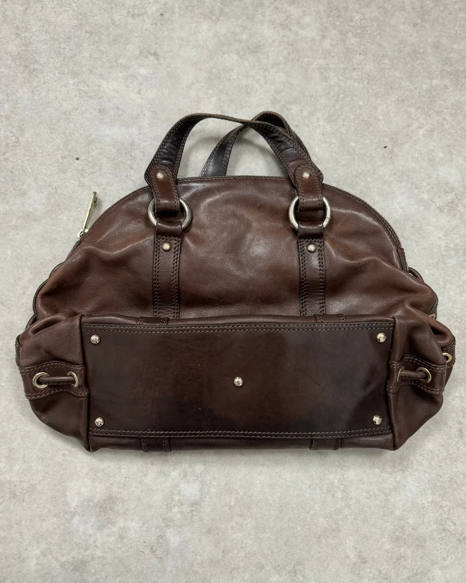 2000s Emporio Armani Brown Leather Handle Bag mjHzbFE 4