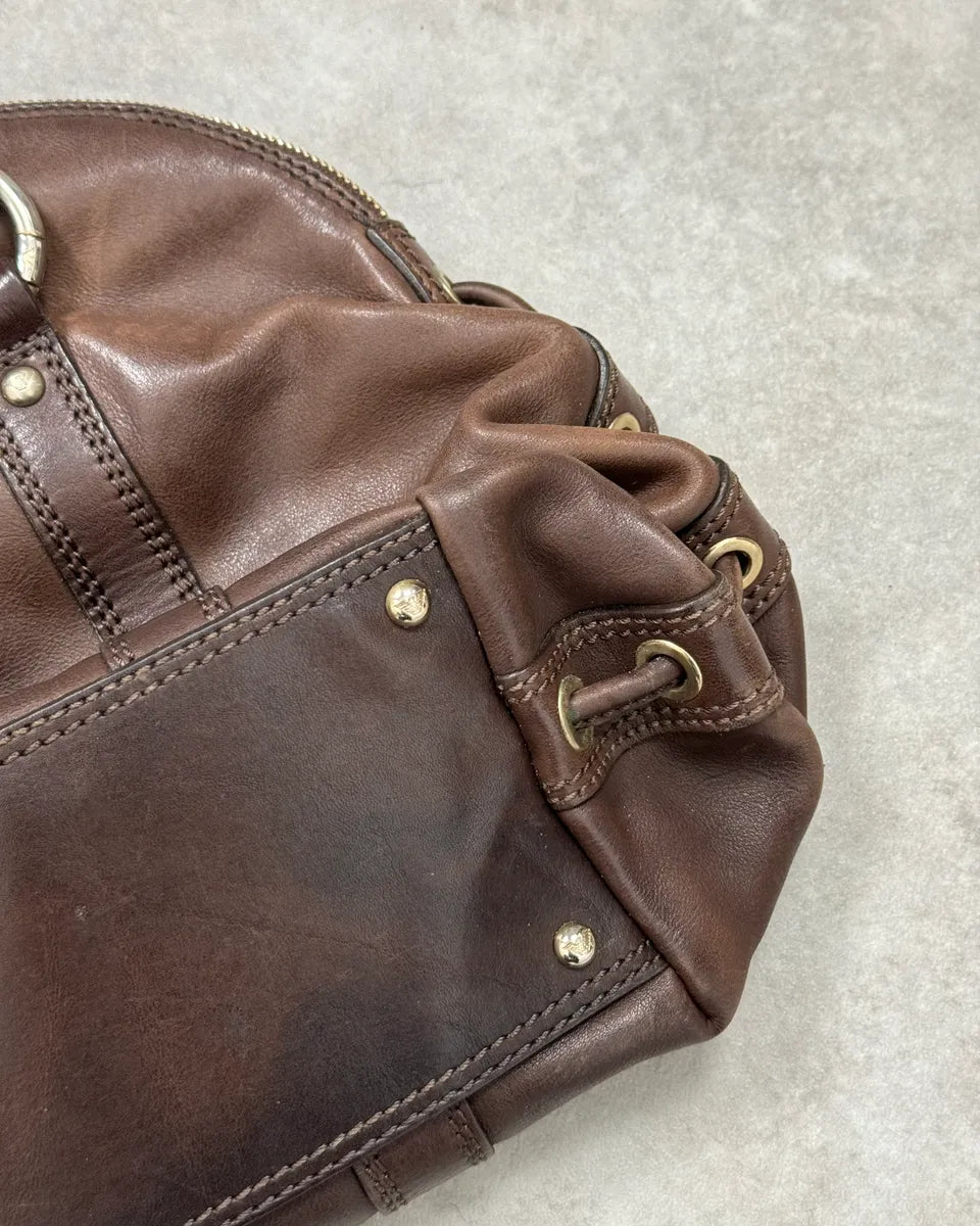 2000s Emporio Armani Brown Leather Handle Bag mjHzbFE 5