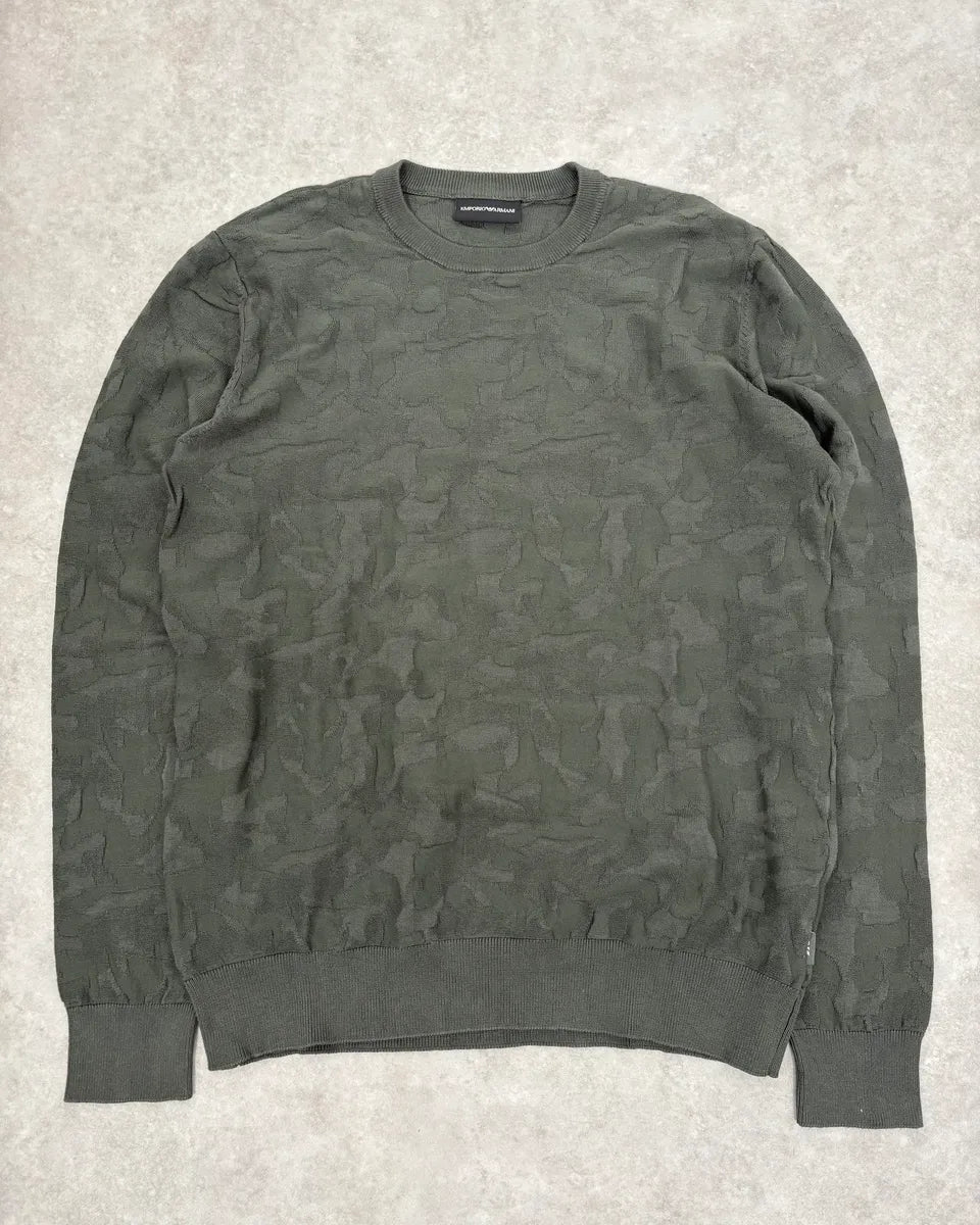 2000s Emporio Armani Camo Khaki Sweater dfihKjb 0