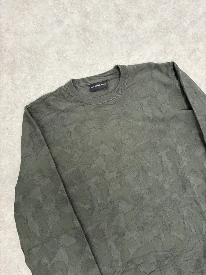 2000s Emporio Armani Camo Khaki Sweater dfihKjb 4