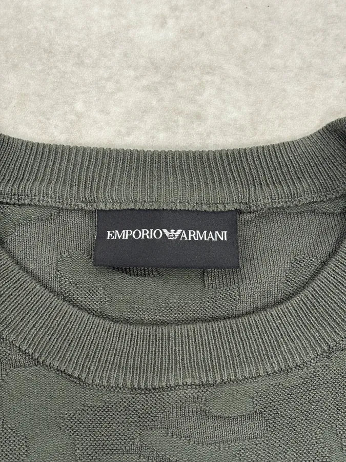 2000s Emporio Armani Camo Khaki Sweater dfihKjb 8