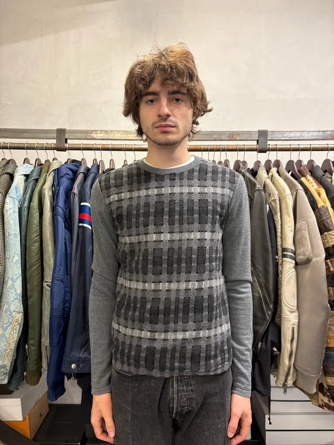 2010s  Emporio Armani Checkered Grey Sweater fkiBbVI 1