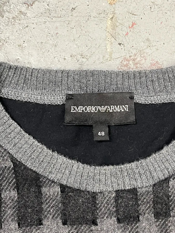 2010s  Emporio Armani Checkered Grey Sweater fkiBbVI 8