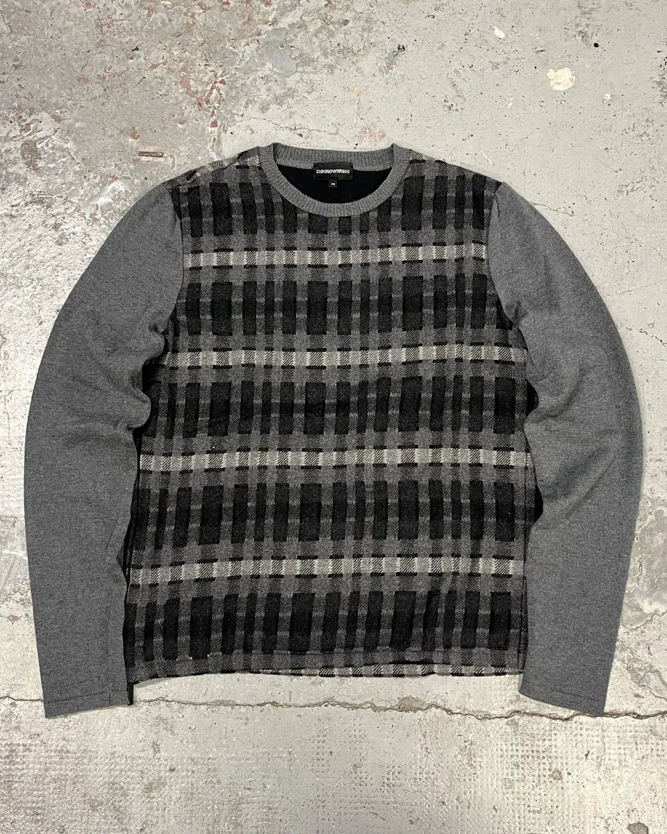 2010s  Emporio Armani Checkered Grey Sweater fkiBbVI 0