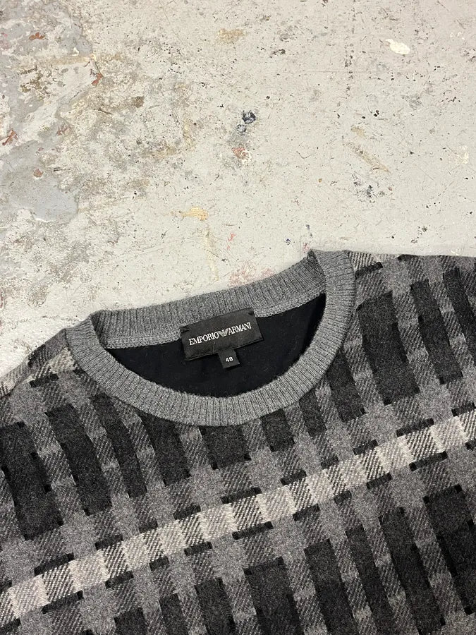 2010s  Emporio Armani Checkered Grey Sweater fkiBbVI 4