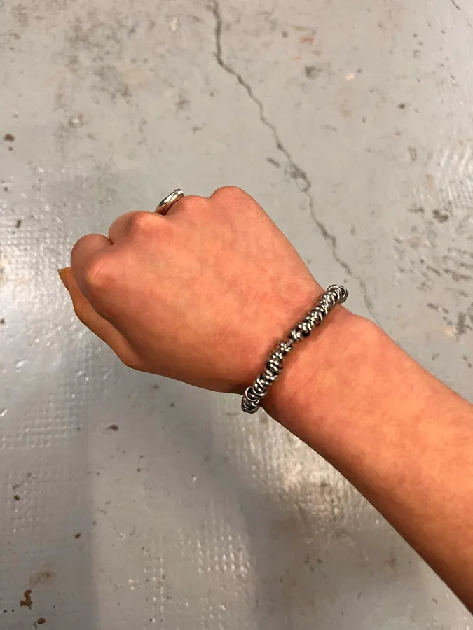 2000s Emporio Armani Circle Stainless Steel Bracelet IIovMMz 0